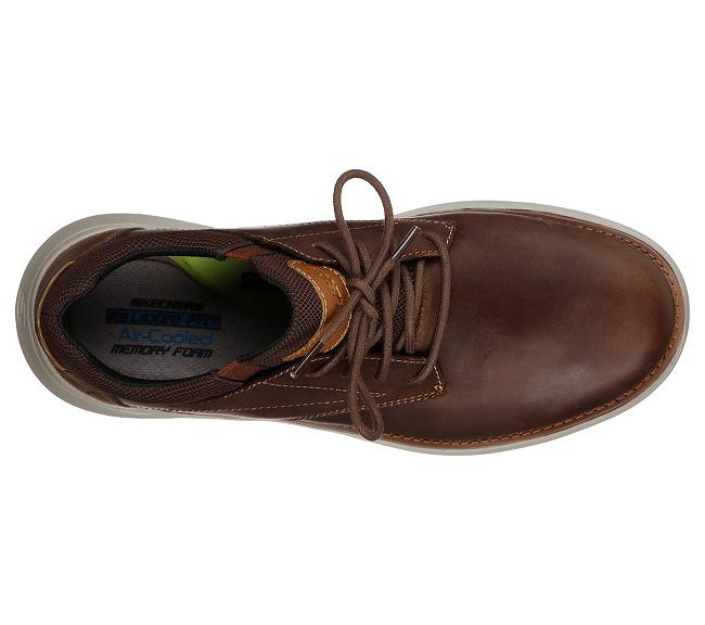 Zapatos Sin Cordones Skechers Hombre - Doveno Marrones XEKLJ8471